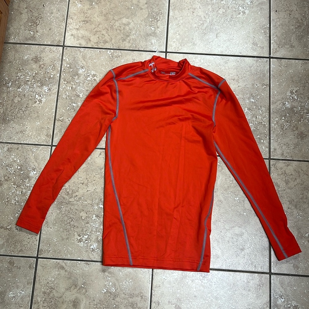 Under Armour Men's ColdGear Armour Compression- Dark Orange/ Steel